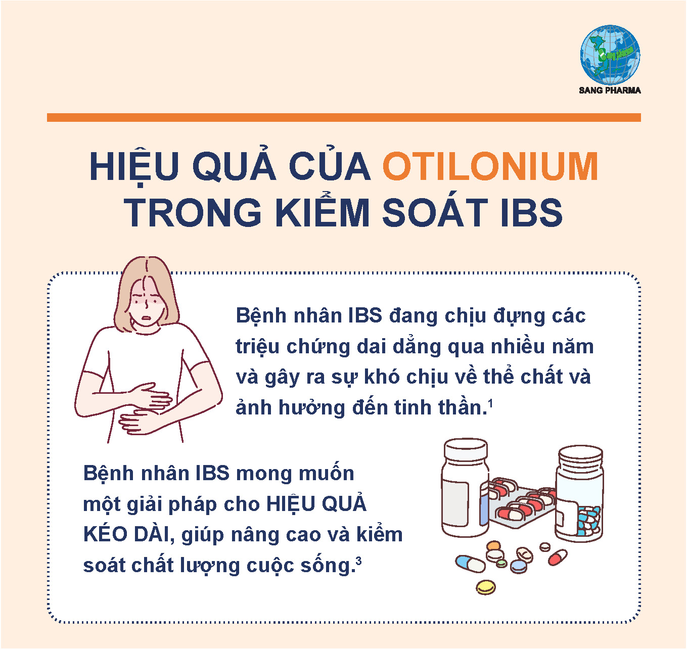 Hiệu quả của Otilonium trong kiểm soát IBS